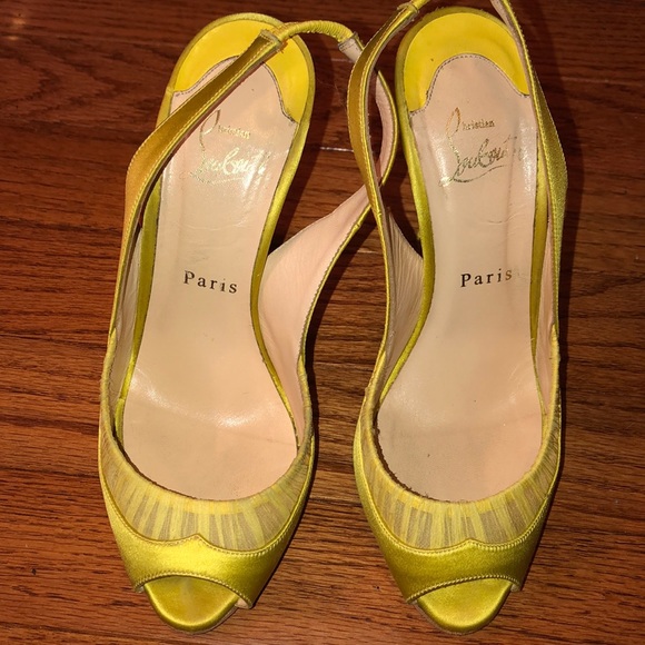 Yellow Christian Loubuitton Heels in 6.5 - Picture 5 of 7